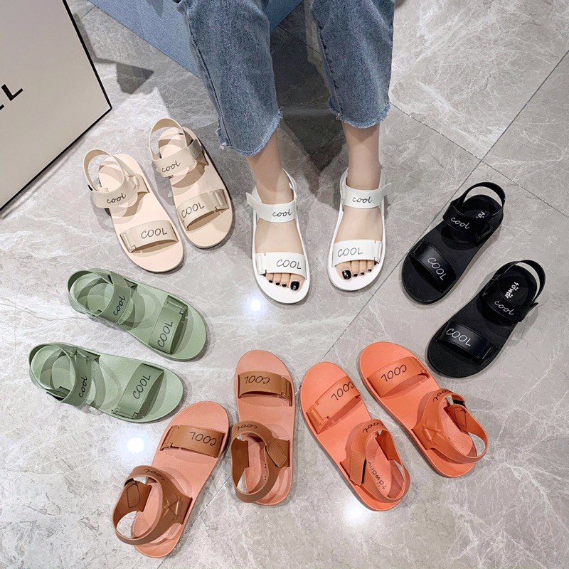 Sandal nữ đi học đế bệt ulzzang đẹp thời trang JAENIA SD005