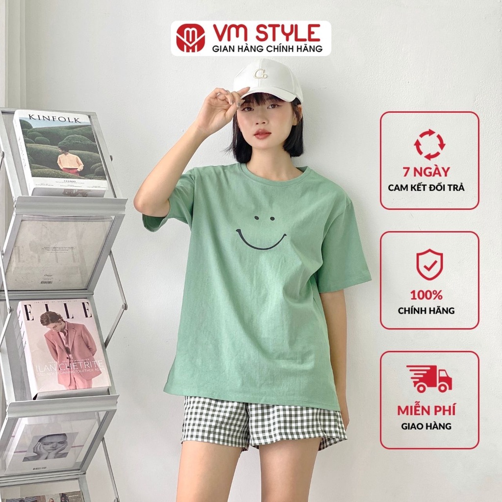 Set bộ thể thao nữ VMSTYLE áo thun ngắn tay mix quần short ống rộng năng động - 22DB04T372802