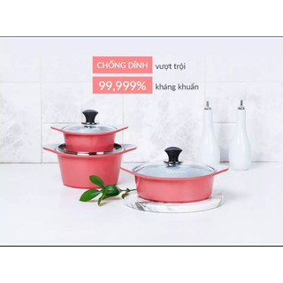 Bộ 3 nồi ECORAMIC Hàn Quốc Bếp Từ