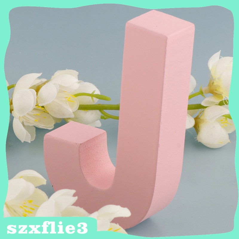 Bộ 26 Chữ Cái Bằng Gỗ Màu Hồng Treo Tường Trang Trí Szxflie3