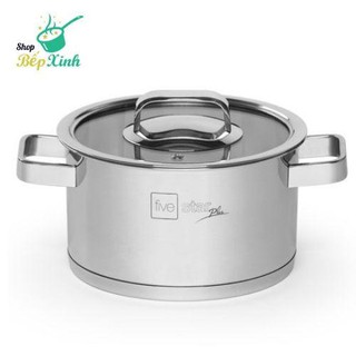 Nồi cao cấp bếp từ inox 304 Fivestar Standard 3 đáy 16cm/18cm/20cm/24cm nắp kính.tặng 5 muỗng inox