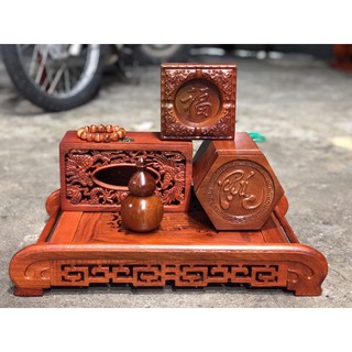 Khay trà gỗ cuốn thư