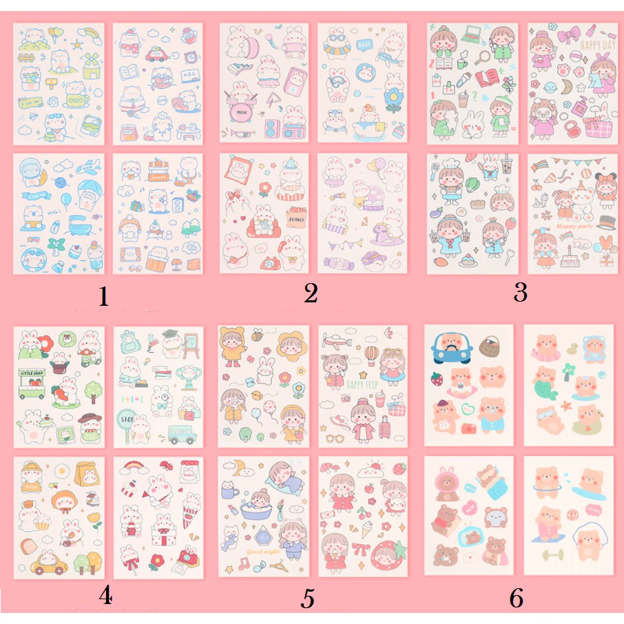 Set 4 Tấm Sticker Bé Gái Luho