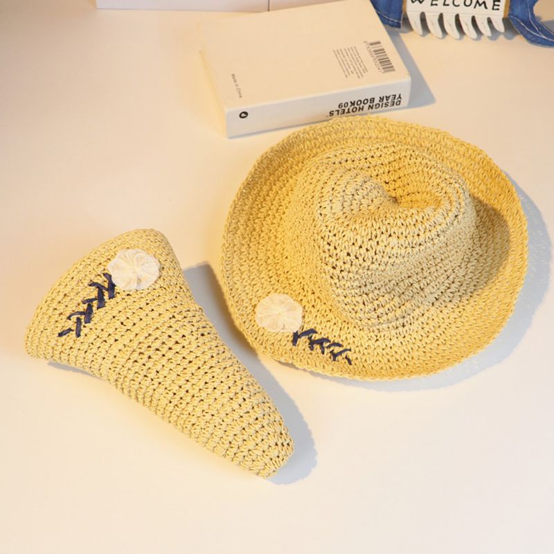 Mũ Cói Rộng Vành Chống Nắng Thời Trang Mùa Hè Có Thể Gấp Gọn Tiện Lợi