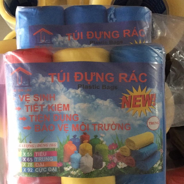 Combo 3 cuộn túi rác màu