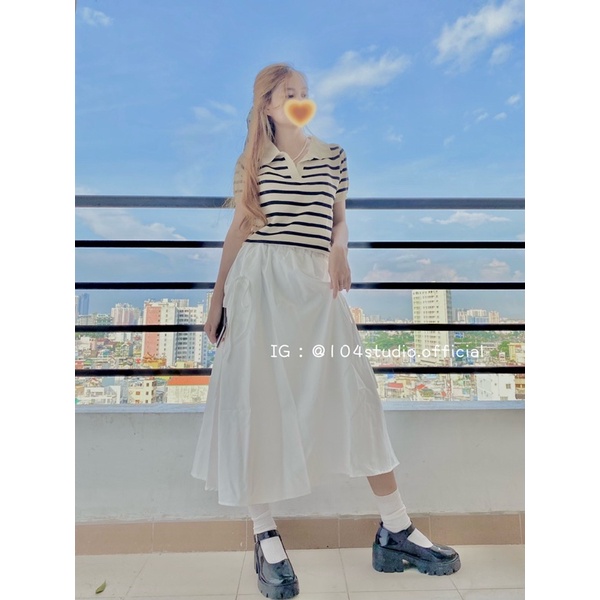 Chân váy dài thắt nơ