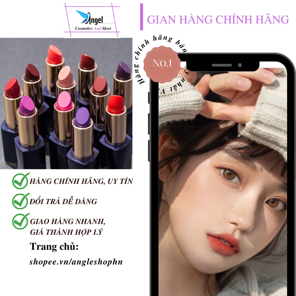 Son môi mini  Estee Lauder Pure Color Envy Matte SculptingLipstick 1.2g 320 Hồng San Hô, 333 Đỏ Đất, 420 Hồng Đỏ Trầm