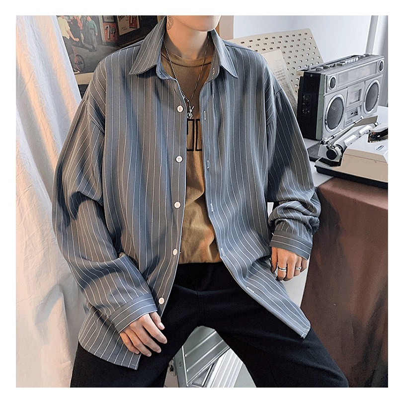 ÁO SƠ MI NAM KẺ SỌC PHONG CÁCH HÀN QUỐC