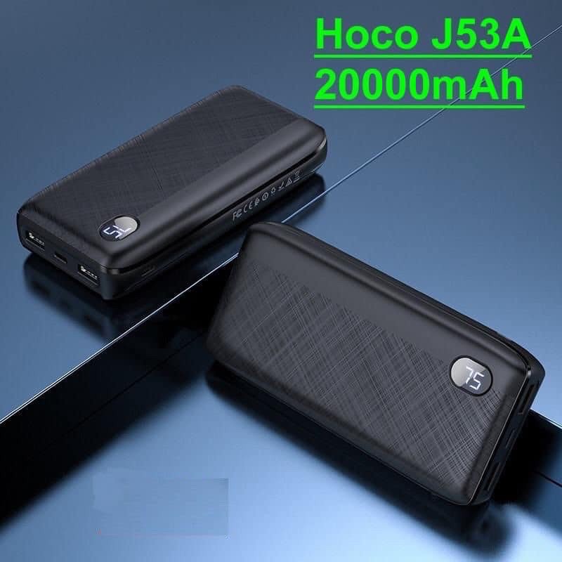 ✔️CHÍNH HÃNG✔Pin sạc dự phòng Hoco J53A 20000mAh 2 cổng input,2 cổng output max 2A,màn hình LCD-SẠC NHANH CHO IP/ANDROID