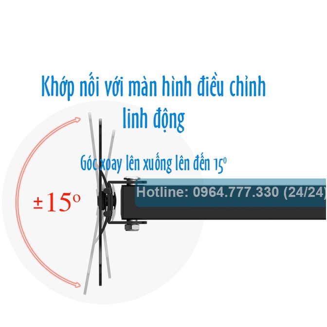 Giá treo màn hình CP102 – Giá treo màn hình máy tính/Tivi - Xoay đa năng/ trái-phải 180độ – Gắn tường  [14 - 32 inch]