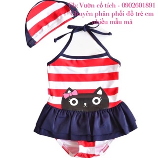 Đồ bơi dạng yếm con mèo cho bé gái