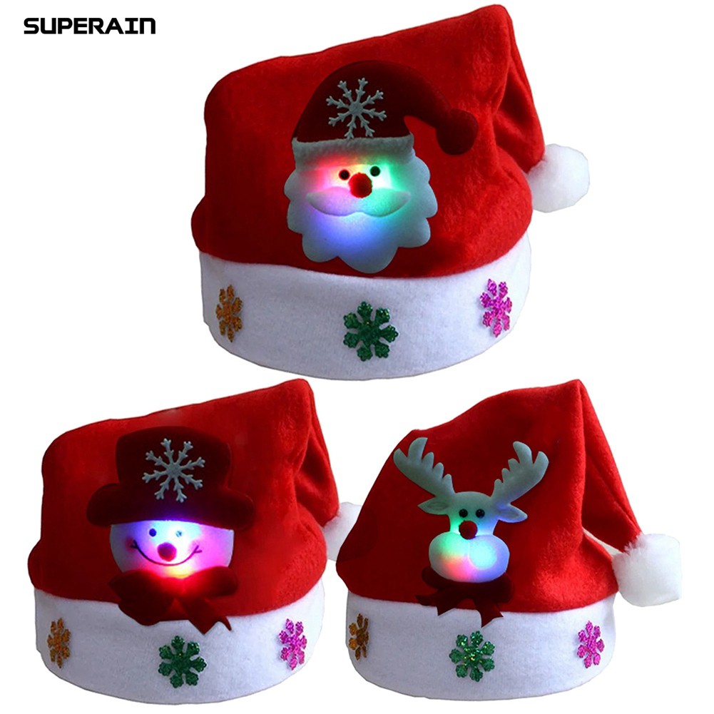 Mũ Ông Già Noel Và Người Tuyết Có Đèn LED