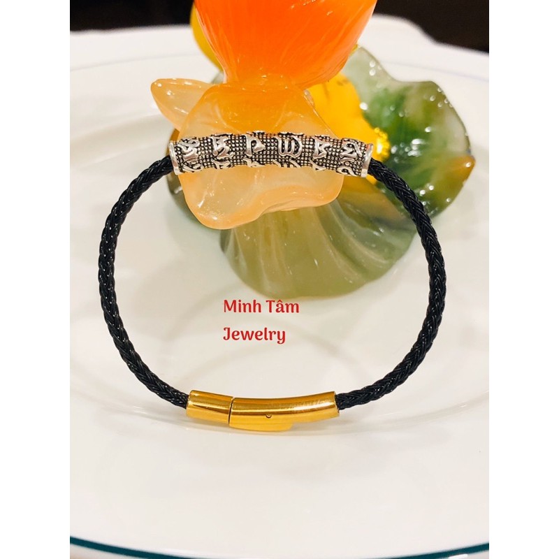 Charm bạc ống khắc chú bình an Omani Padme Hum 925-Minh Tâm Jewelry