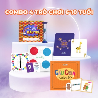 Combo 4 trò chơi phát triển tư duy, giải trí cho độ tuổi 6-10 Hộp Háo Hức