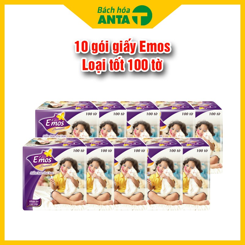 10 gói Khăn giấy vuông Emos 330x330