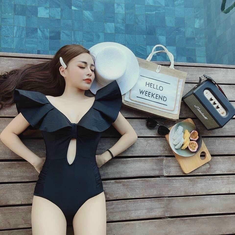 Bikini, Đồ Bơi Đi Biển Nữ Liền Thân Cánh Tiên Khoét Bụng Siêu Phẩm ODERI LT-067