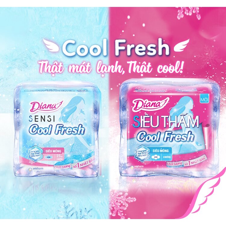 Băng Vệ Sinh Diana Cool Fresh Siêu Thấm (Gói 8 Miếng)