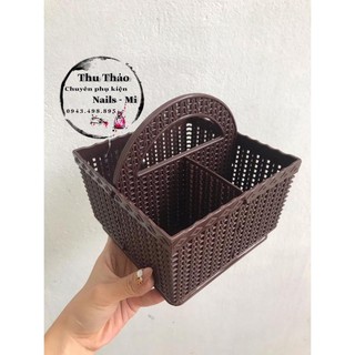 Giỏ nhựa 3 ngăn đựng dụng cụ đồ nail