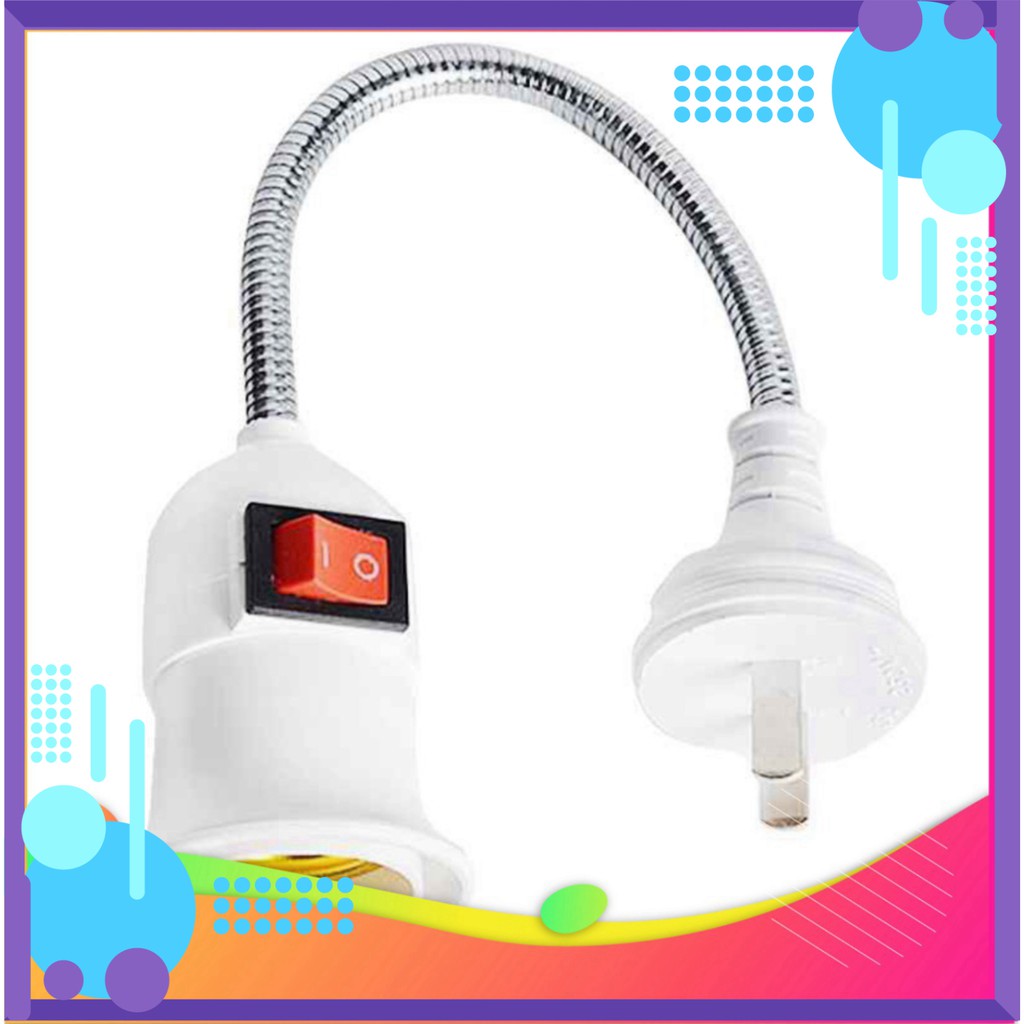 Flash sale Đuôi đèn lò xo bẻ cong xoay 360 độ có công tắc chuôi E27