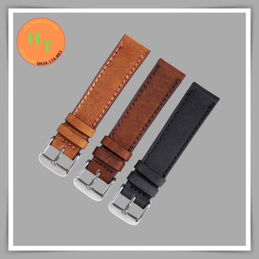 Dây đồng hồ da bò sáp - Đủ size 12/14/16/18/20/22/24 - Thương hiệu uy tín Himashop Leather DDH-SAP