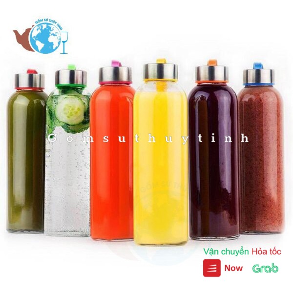 Bình thủy tinh 500ml có dây xách