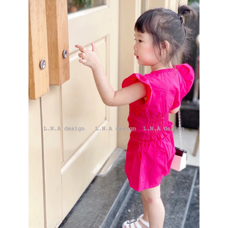 Bộ cộc tay bé gái, set bộ áo cánh tiên 4 cúc bọc sang chảnh cho bé size 15-30kg