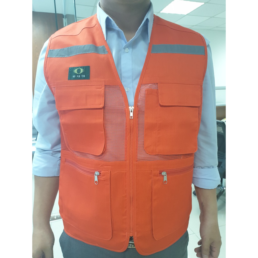 Áo Phản Quang Màu Vàng Hàn Quốc, Túi Hộp Lưới Xịn  Hiệu RACOS/MARK- Safety Vest- Korea Origin,RACOS/MARK MÔ TẢ SẢN PHẨM