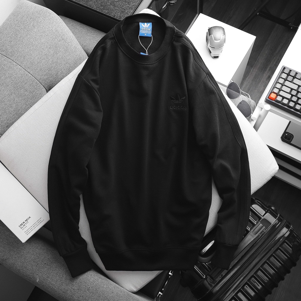 Áo Thun Nam Nữ Sweater Nỉ Thu Đông Adidas 3 Sọc tay dài UNISEX LOGO 5 MÀU
