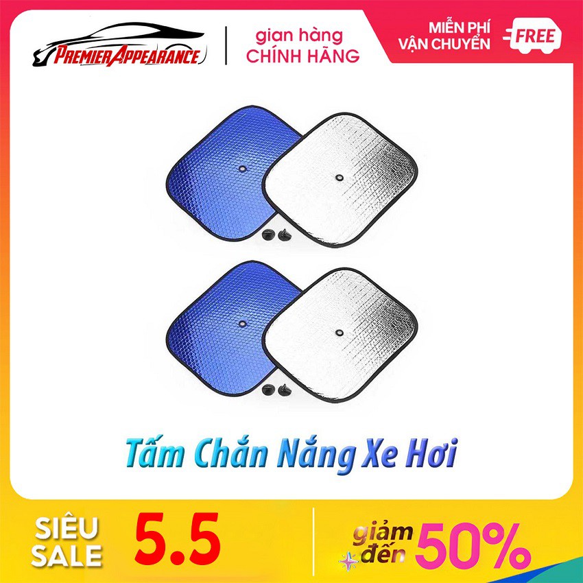 [Combo 4 sản phẩm] Tấm Chắn Nắng Xe Ô Tô PA01, Chất Liệu Cao Cấp Ngăn Tia UV Đến 99%, Kích Thước 38x42cm, Siêu Bền