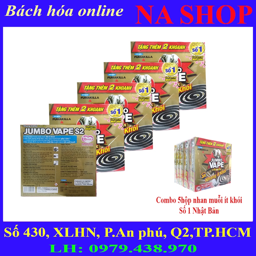 NaShop - Nhan muỗi Jumbo VapeS2 ít khói cao cấp số 1 Nhật bản