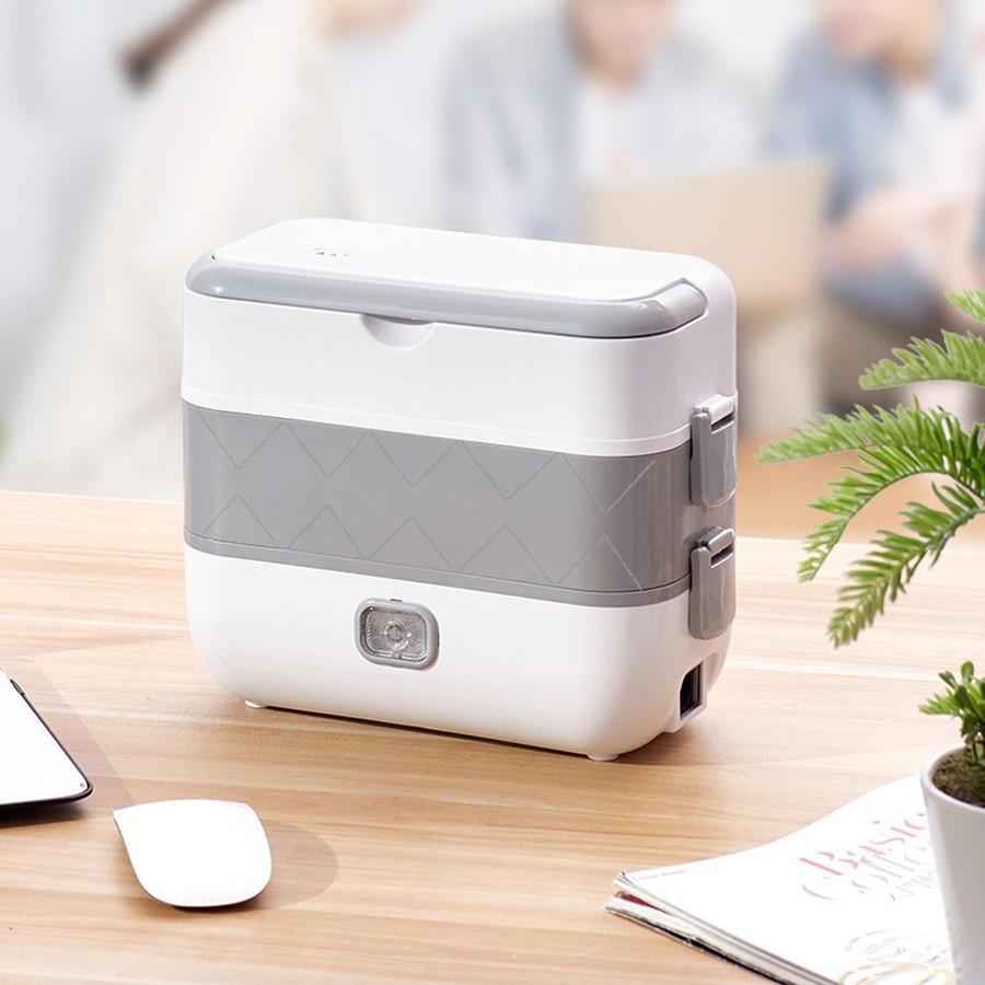 Hộp Đựng Thức Ăn Giữ Nhiệt Có Thể Tự Động Nấu Chín và Hâm Nóng Giúp Thức Ăn Nhanh Chín 2 Tầng Tiện Lợi HC001