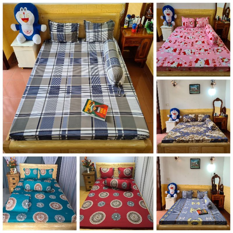 Bộ ga thun hàn quốc 4 món gồm ga vỏ gối