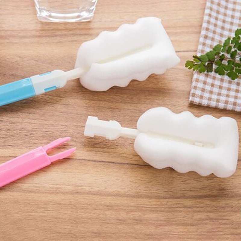 Bàn Chải Bọt Biển Vệ Sinh Bình Sữa Em Bé Tiện Lợi