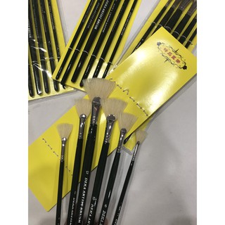 Bộ cọ xòe  DEKA 6 cây, cọ quạt, cọ đuôi công, cọ đuôi cá, bộ cọ vẽ tranh