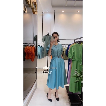 Váy công sở cổ tròn dáng xoè 50B store