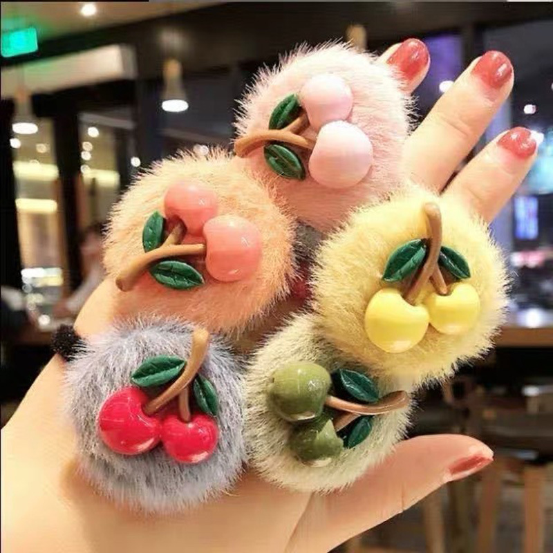 Dây Buộc Tóc Hình Quả Cherry Xinh Xắn Thời Trang Cho Nữ