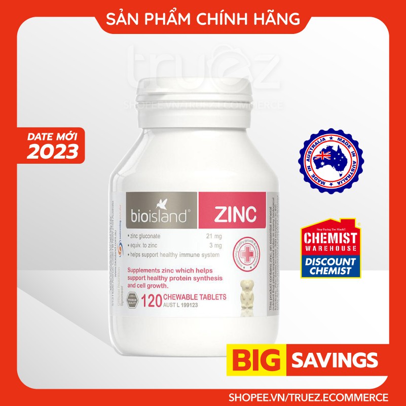 Viên bổ sung kẽm cho bé [ÚC] Bio Island ZinC [Chính hãng]