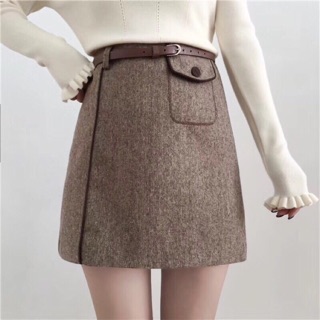 Chân váy dạ Kèm đai