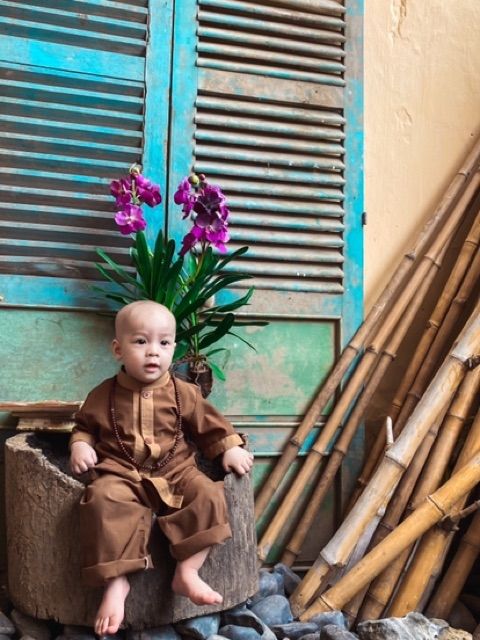 Đồ lam đi chùa cam đất cho bé