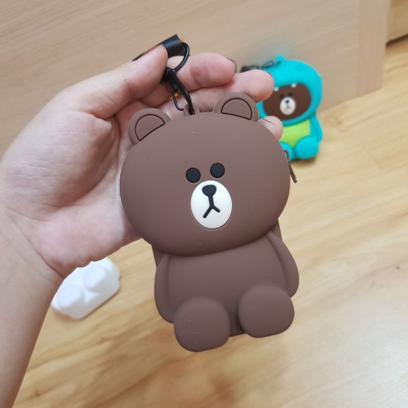 Móc khóa ví silicon Brown Cony Dino siêu cưng
