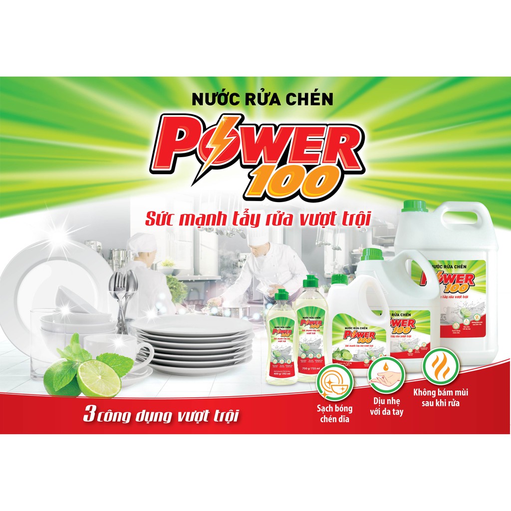 Nước rửa chén POWER100 400G