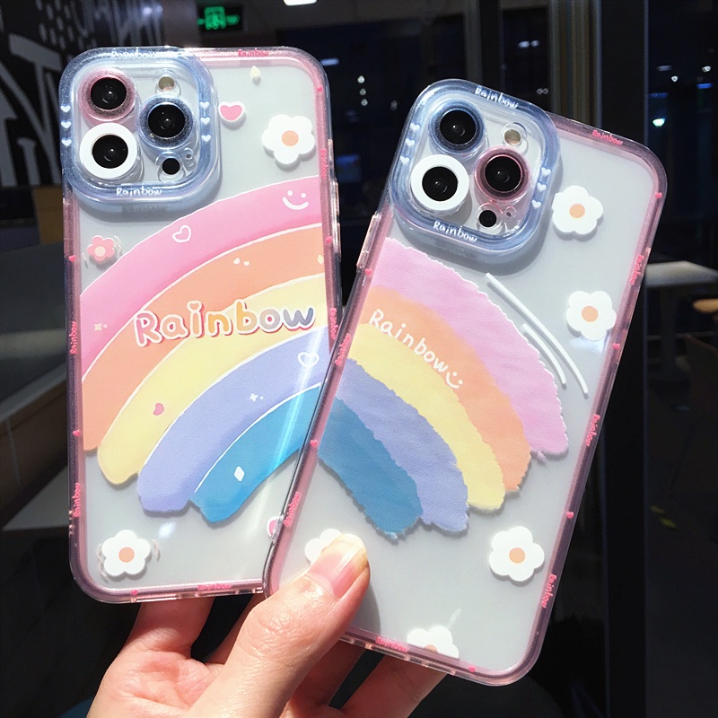 Ốp Điện Thoại TPU Mềm Chống Sốc Họa Tiết Cầu Vồng Cho iphone X XS MAX XR 12 13 11 pro MAX 7 8 Plus
