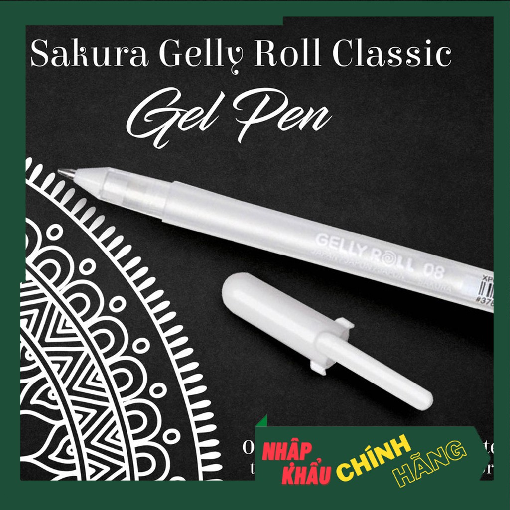 Bút mực trắng Sakura Gelly Roll - Cây bút trắng để nhấn sáng cho tranh màu nước, chì, chì màu