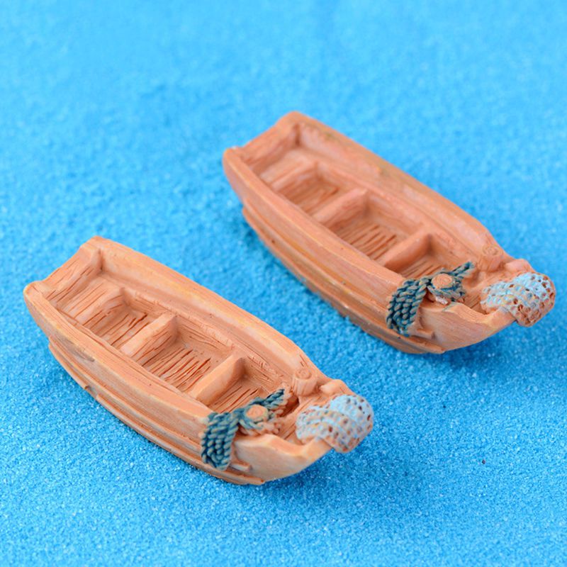 Set 2 Mô Hình Thuyền Câu Cá Trang Trí Sân Vườn