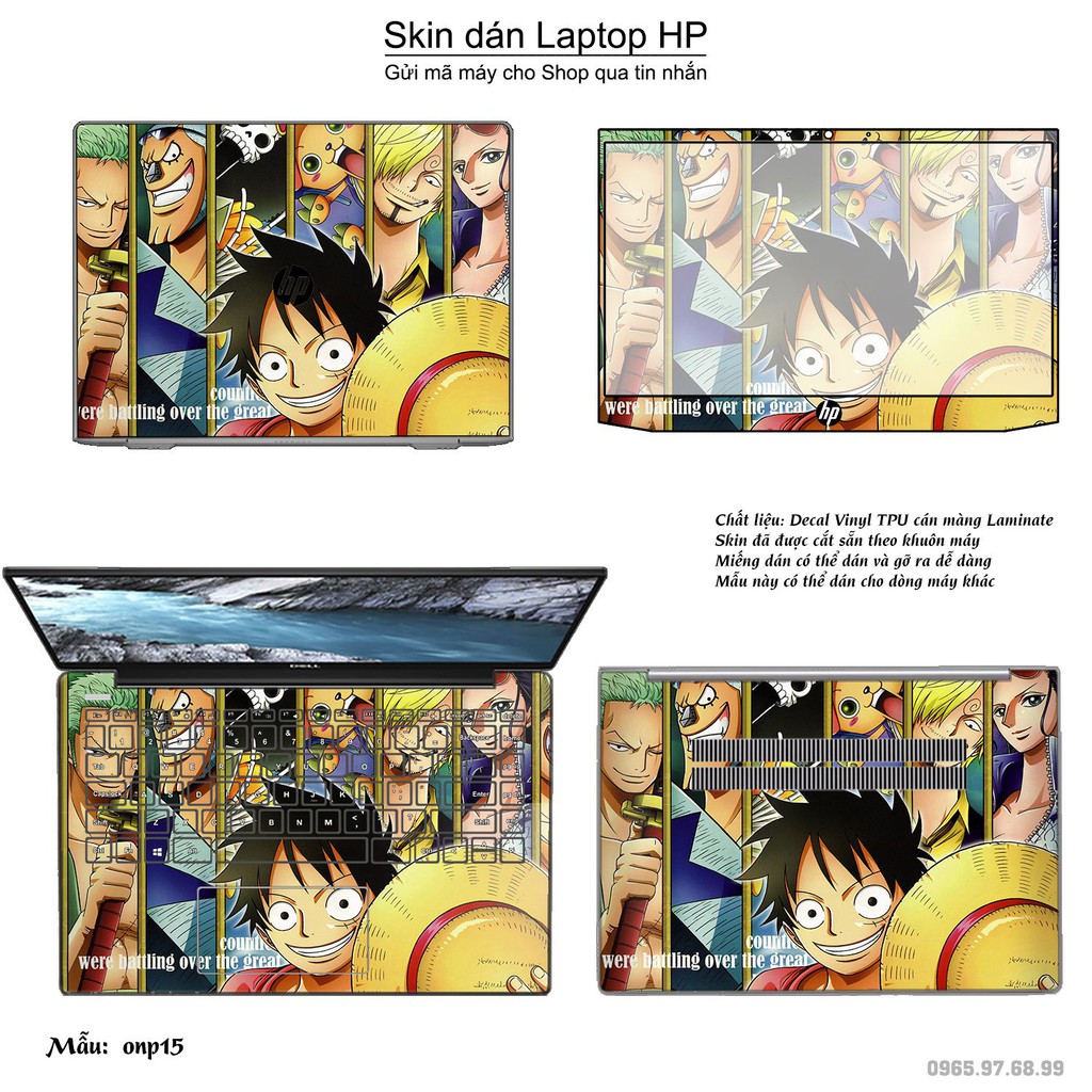 Skin dán Laptop HP in hình One Piece _nhiều mẫu 18 (inbox mã máy cho Shop)