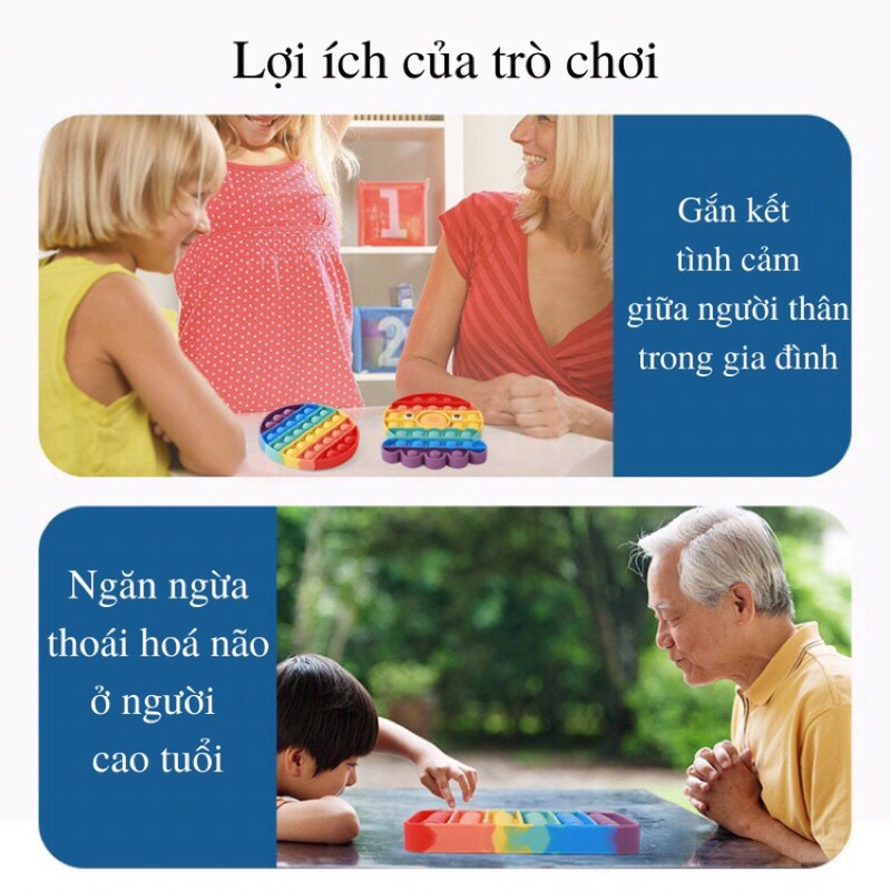 Pop it Giá Rẻ, Đồ Chơi Bóp Tay Xả Stress, Bóp Bong Bóng Nhiều Màu Sắc Giảm Căng Thẳng