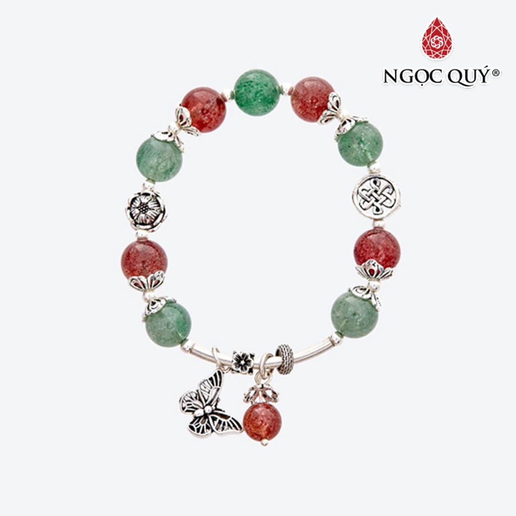 Vòng tay TA dâu phối charm bướm - Ngọc Quý