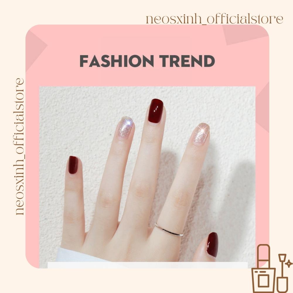 Sơn Móng Tay Kudan - Màu Nude Đen Trắng Trong Suốt Kim Tuyến Pastel Tím - Neosxinh Nails