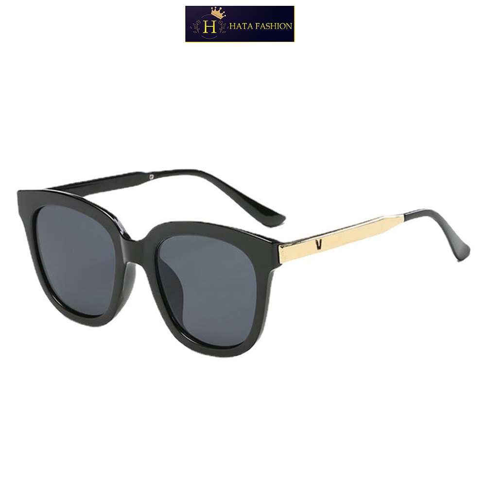 Mắt Kính Râm Mát Gọng Chữ V Gọng Vàng Sang Chảnh