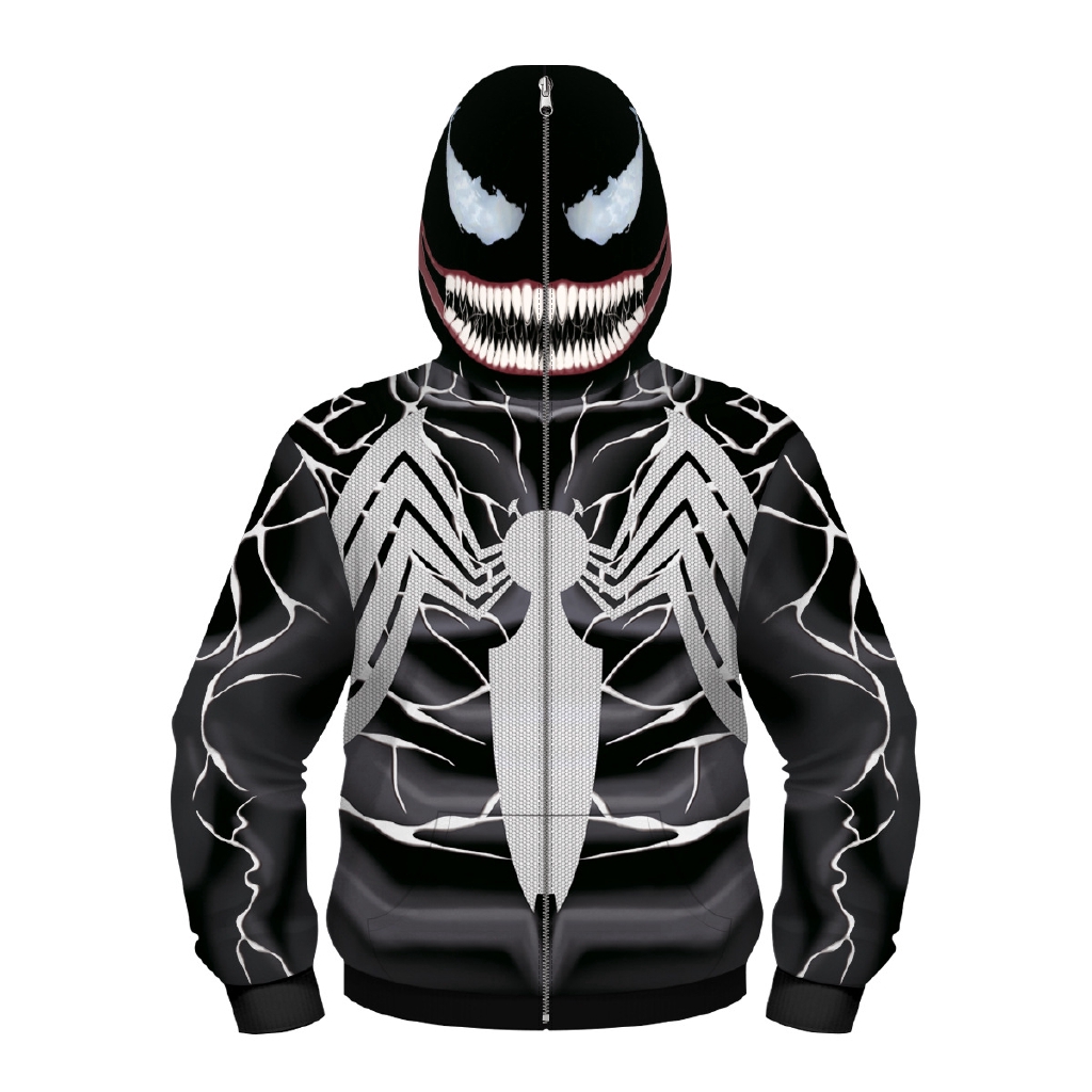Áo KhoáC Hoodie Có KhóA KéO HìNh Venom 3D Cho Bé